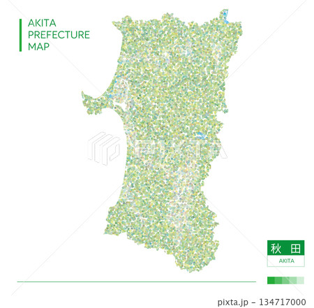 秋田県地図(点描) 秋田県地図(点描) 134717000