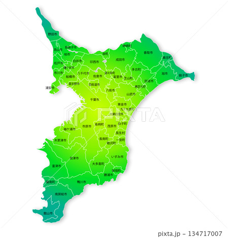 千葉県と市町村地図 千葉県と市町村地図 134717007