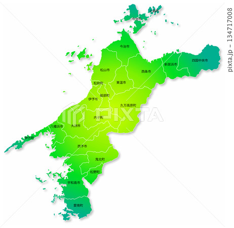 愛媛県と市町村地図 134717008