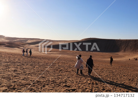 夕刻の鳥取砂丘 134717132