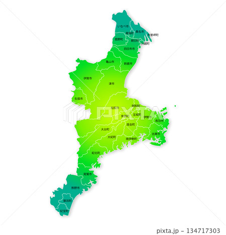 三重県と市町村地図 三重県と市町村地図 134717303