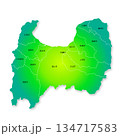 富山県と市町村地図 134717583