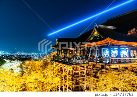 ライトアップされた春の清水寺 134717762