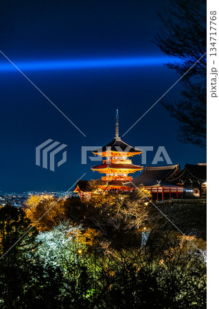 ライトアップされた春の清水寺 134717768