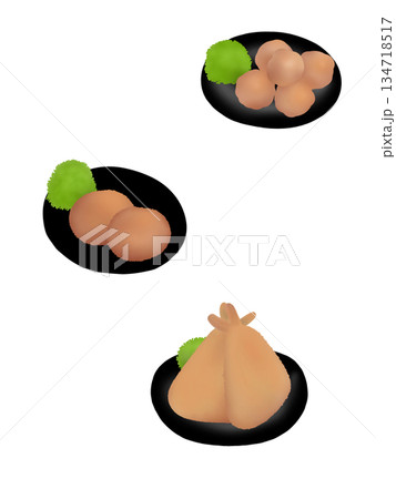 揚げ物のイラストセット 134718517