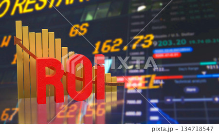 Return on Investment Performance and Market Analysis Concept 3d render. 134718547