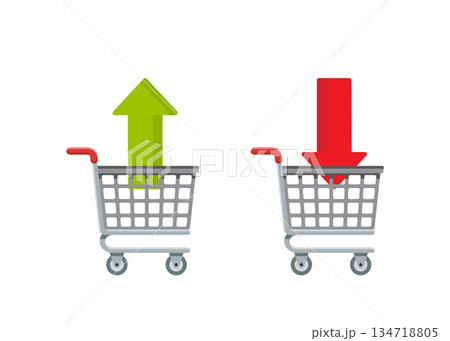 Shopping cart with an arrow icon stock illustration Shopping cart with an arrow icon stock illustration 134718805