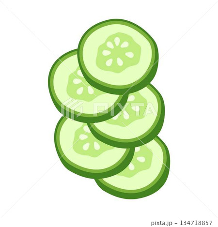 Fresh Cucumber Slices illustration, Sliced Cucumber 134718857