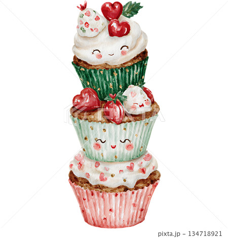 tasty cake with fruits 134718921