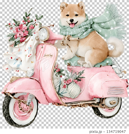 watercolor illustration of cute and adorable red dog watercolor illustration of cute and adorable red dog 134719047