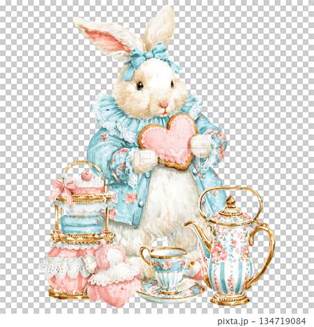 set of cute teddy bear and flowers 134719084