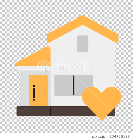 簡單的房子圖示 + 愛心 134720188