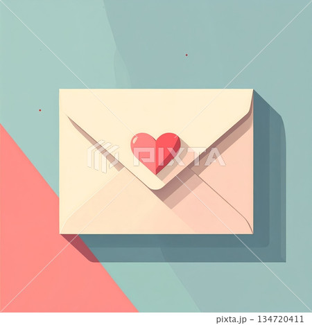 Envelope with Heart Minimal Illustration 134720411