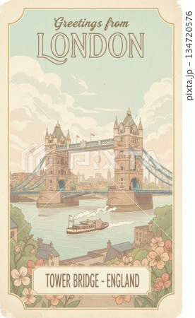Tower Bridge England Vintage Travel Postcard Tower Bridge England Vintage Travel Postcard 134720576