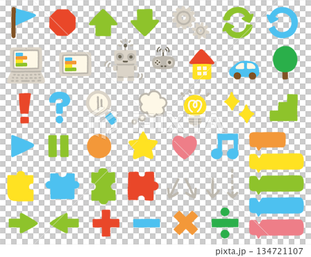 Programming hand drawn pastel icon set illustration 134721107