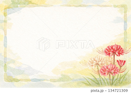 フレーム素材 花 彼岸花 フレーム素材 花 彼岸花 134721309