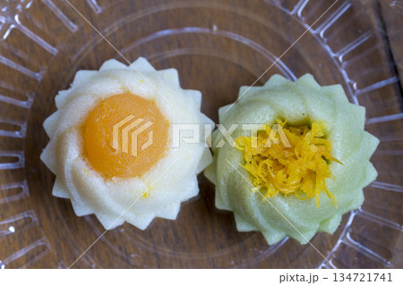 Thai dessert in a plastic bowl 134721741