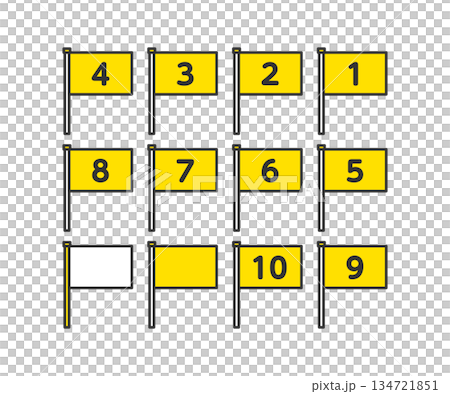 方形旗幟、編號旗幟、旗幟 134721851