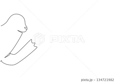 Continuous line drawing of an animal, a sea lion waving leg, a nature concept related to an international event Say Hi Day celebration. 134721982