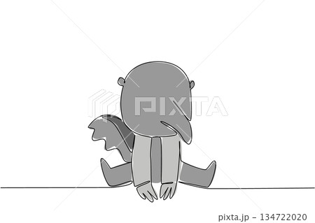 Continuous line drawing of a cute baby anteater sitting down for nature wildlife concept. This minimalist animal design represents forest zoo life and a friendly adorable icon style. Continuous line drawing of a cute baby anteater sitting down for nature wildlife concept. This minimalist animal design represents forest zoo life and a friendly adorable icon style. 134722020