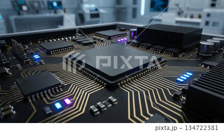 スマートマシンの心臓部、AIチップの拡大構図 スマートマシンの心臓部、AIチップの拡大構図 134722381