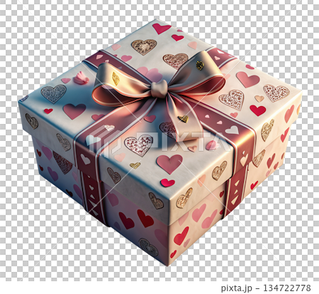 Valentine's Day [Heart Gift Wrapping] Transparent Background, Cutout 134722778