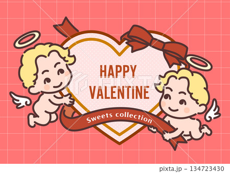 シンプルなバレンタインデーのベクターイラストセット① 134723430