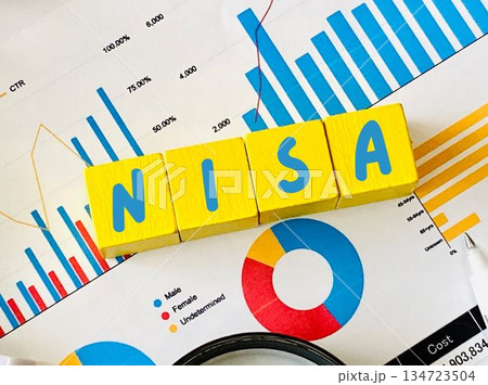 NISAの文字とグラフ資料 134723504