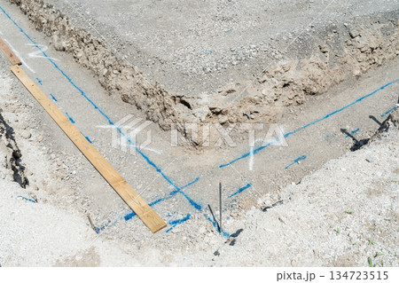 住宅の分譲地の基礎工事,住宅基礎 住宅の分譲地の基礎工事,住宅基礎 134723515