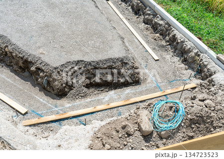 住宅の分譲地の基礎工事,住宅基礎 134723523