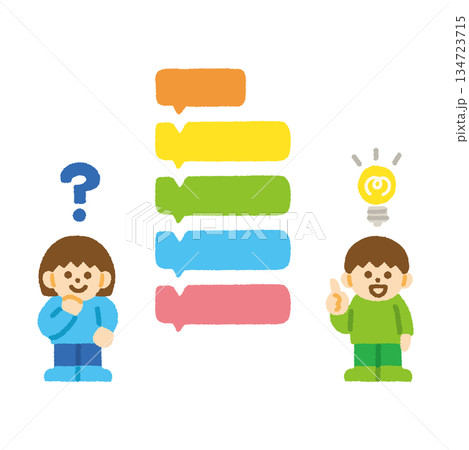 プログラミング ブロック 子供 手描き パステル イラスト 134723715