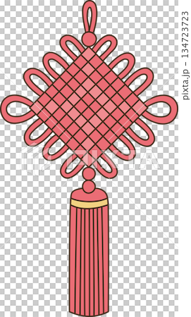 Cute Cartoon Red Chinese Luck Knot Ornament with Tassel Illustration for Lunar New Year Decoration Cute Cartoon Red Chinese Luck Knot Ornament with Tassel Illustration for Lunar New Year Decoration 134723723