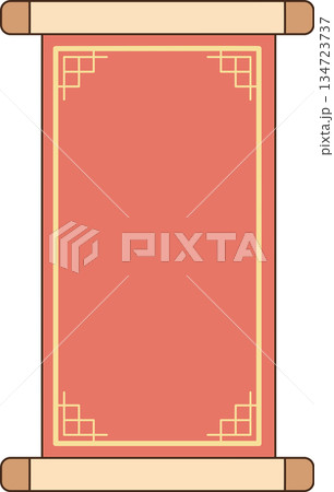 Kawaii Blank Red Chinese Scroll Template with Gold Border for Lunar New Year Greeting Kawaii Blank Red Chinese Scroll Template with Gold Border for Lunar New Year Greeting 134723737