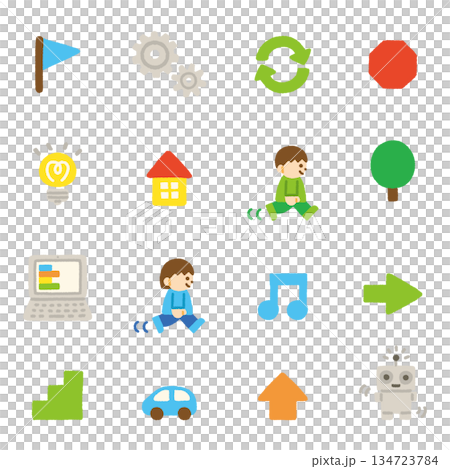 Programming basic icon set, hand-drawn pastel illustration Programming basic icon set, hand-drawn pastel illustration 134723784