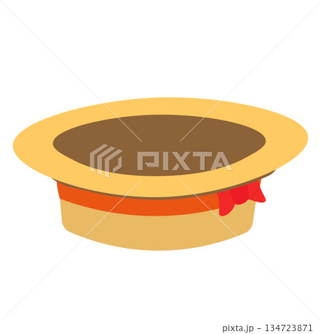 ひっくり返したカンカン帽のイラスト ひっくり返したカンカン帽のイラスト 134723871