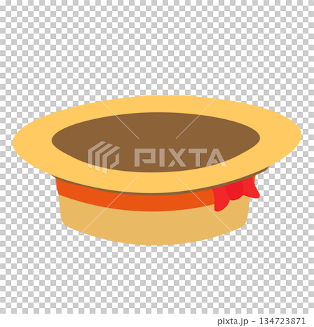 ひっくり返したカンカン帽のイラスト ひっくり返したカンカン帽のイラスト 134723871