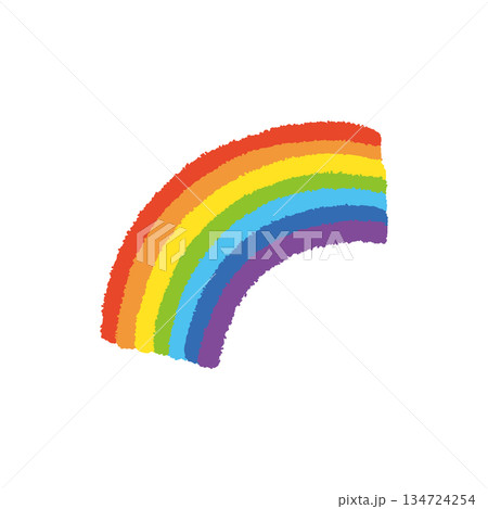 虹 天気 自然 手描き パステル かわいい イラスト 134724254