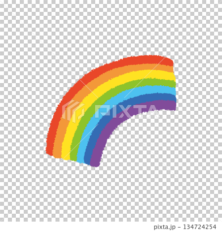 虹 天気 自然 手描き パステル かわいい イラスト 134724254