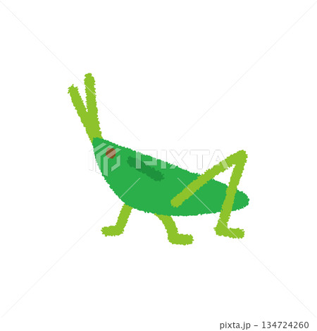 バッタ 虫 観察 手描き パステルかわいい イラスト バッタ 虫 観察 手描き パステルかわいい イラスト 134724260