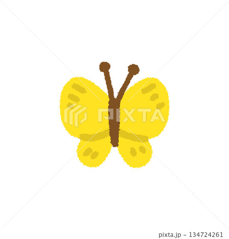 蝶々 虫 春 手描き パステル かわいい イラスト 134724261