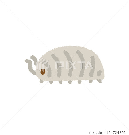 ダンゴムシ 虫 観察 手描き パステル かわいい イラスト 134724262