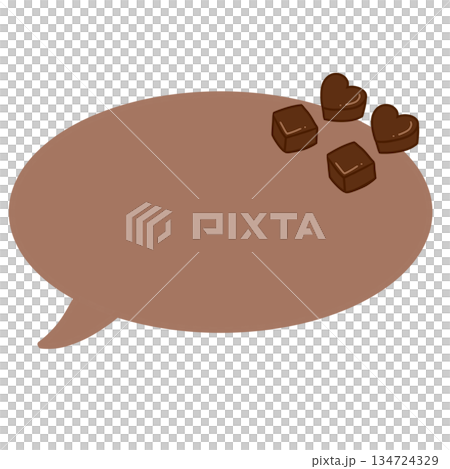バレンタイン　チョコレート　吹き出し 134724329