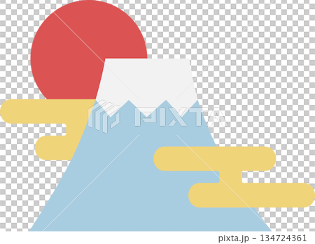 Illustration of Mt. Fuji and sunrise 134724361