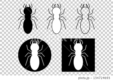 An icon set inspired by ants and termites 134724693
