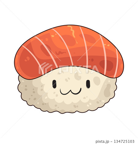 illustration of sushi kawaii with happy face illustration of sushi kawaii with happy face 134725103