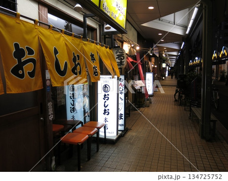 夜の月島もんじゃストリート(月島西仲通り商店街) 夜の月島もんじゃストリート(月島西仲通り商店街) 134725752