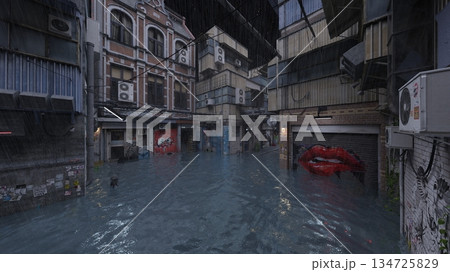 水没した都市 134725829