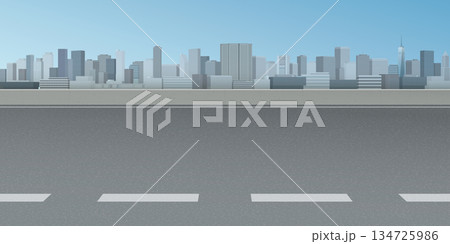 Cityscape view from the street have skyscrapers and blue sky background graphic illustration. Cityscape view from the street have skyscrapers and blue sky background graphic illustration. 134725986