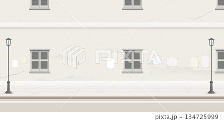 Old town landscape side view graphic illustration. 134725999