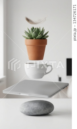 Surreal Gravity Defying Office Objects Balance Art Surreal Gravity Defying Office Objects Balance Art 134726171
